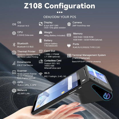 เครื่องจุดขายเคลื่อนที่อัจฉริยะ Z108S