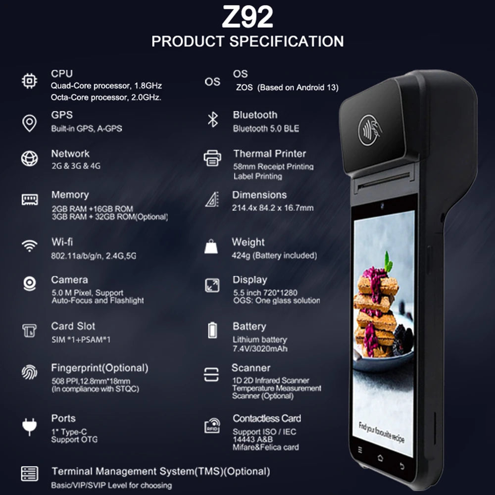 Terminal POS Inteligente Z92