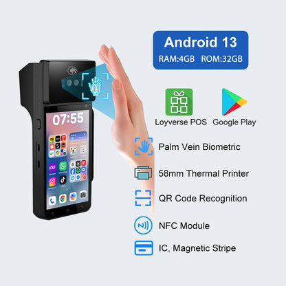 ZONS Z90NP - Palm Vein Biometrics, Card Reader & 58mm Thermal Printer